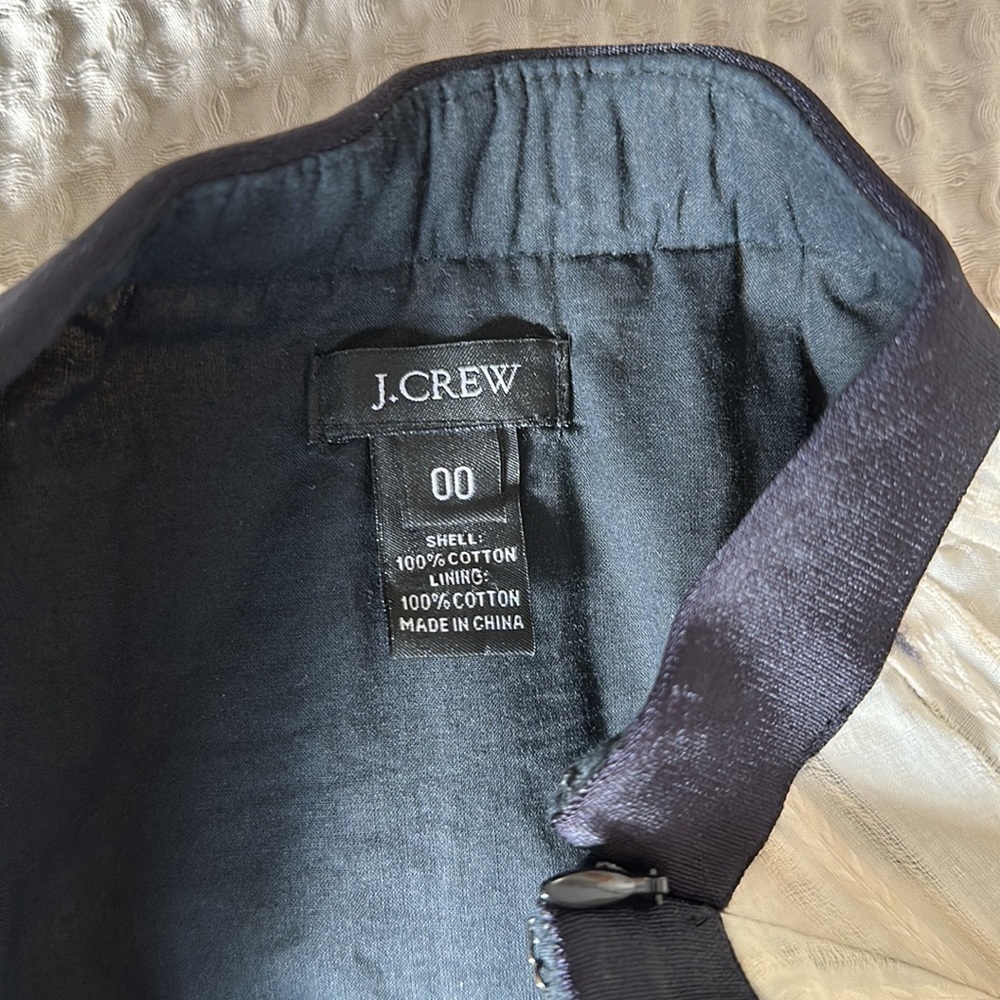 J crew black label 100% cotton linen bubble skirt cream and black 00 - Picture 4 of 4